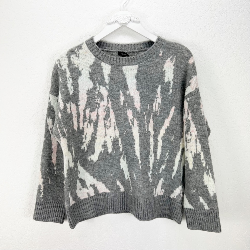 Rails Virgo Sweater Grey Tie Dye Crew Neck Size Medium M